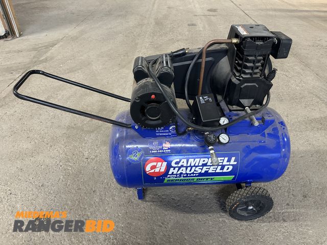 Lot 30-LCRC CH COMP - 1 CAMPBELL HAUSFELD VS500602AJ Electric Powered AIR COMPRESSOR GOOD TANK, MOTOR TRIPS BREAKER WHEN I...