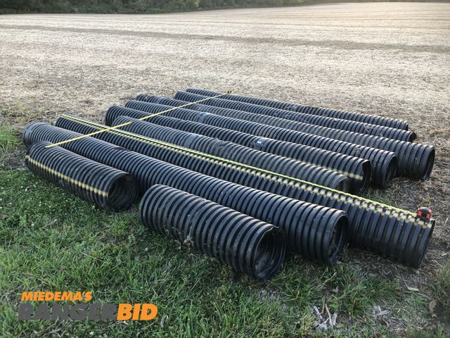 Lot 30-29K - 10 pieces of single wall 12” drain tile culvert.     Pieces measure approx, (4) at 12’, (2) at 13’, ...
