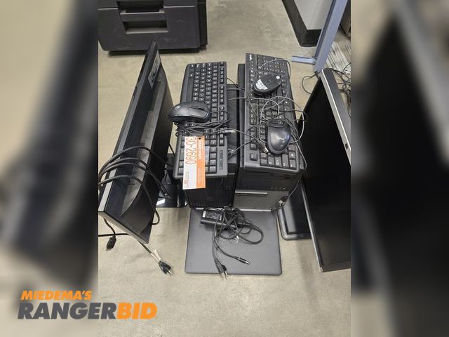 Lot 30-2690 - (2) Desktop computers, (1) Lap top, (2) screens, (2) keyboards and (2) mice.