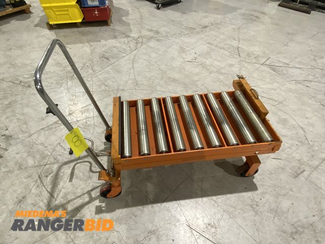 Lot 30-8 - Foot Pump Lifting Stromberg Push-Behind Gravity Roller End Catching Cart, 1650lbs Capacity

The sell...