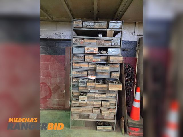 Lot 30-4897 - Storage with drawers full of misc. nuts/bolts/springs/key stock