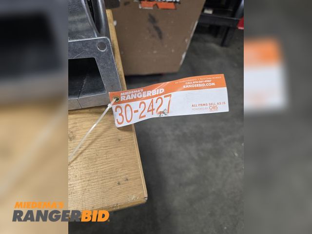 Lot 30-2427 - Maple work bench, fan, angle plates, box of shims, Brand new Accu-Tech linear rails, (4) large Heim ...