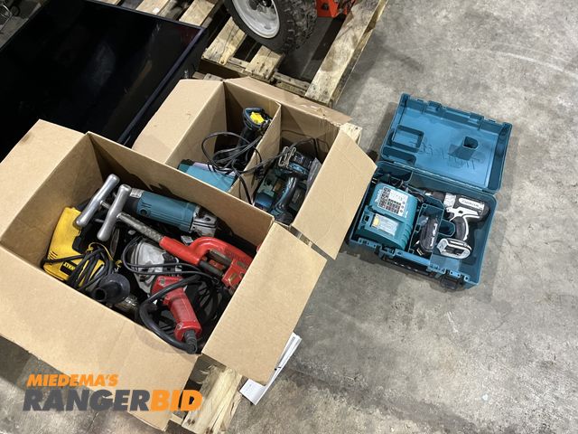 Lot 30-1935 - (2) Boxes of tools -grinders, drills, pipe cutters. All are in working condition.