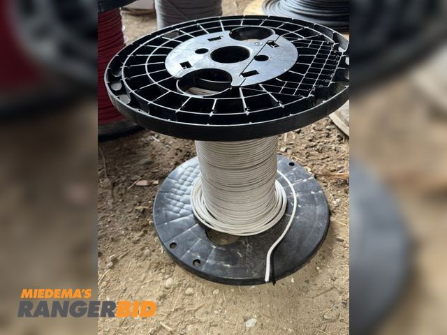 Lot 30-5755 - (1) partial spool of white coated, 600V, 14 gauge sprinkler system wire.