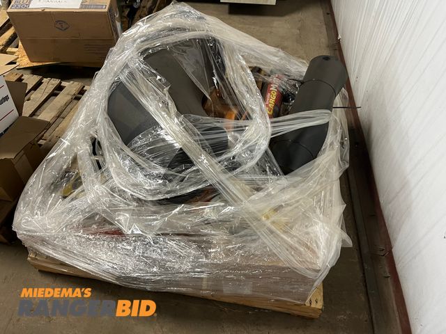 Lot 30-3701 - lot includes everything on this pallet. Cargo mat, filters, Cab level windups and more.