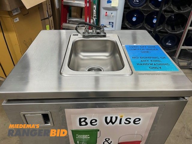 Lot 30-5545 - 1 Stainless Steel portable sink stainless steel portable sink, measures 31"w x 36"h x 26"deep has ta...
