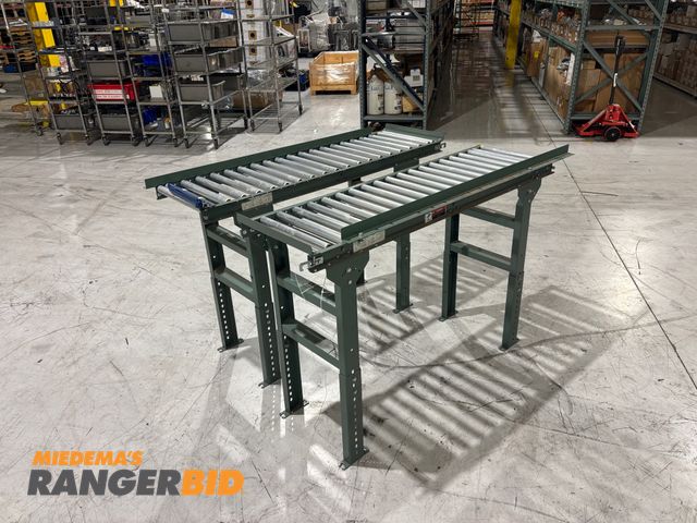 Lot 30-37 - LOT OF (2) Uline Gravity Flow Rack Conveyors.  5' Long x 16" Wide Rollers.