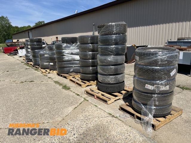 Lot 30-4016 - (10) Pallets of New and Used Tires and Rims. Various sizes, see pics. mix of car, light truck, and t...