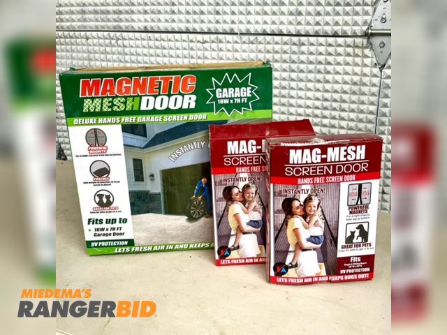Lot 30-2 - Lot of three (3) Mag Mesh 2-car Garage size Magnet mesh garage door screen