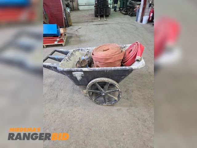 Lot 30-4846 - co275 ft of Hose Concrete cart. 1 trash pump (tsurumi) model LB2462 and a 2" suction pump.