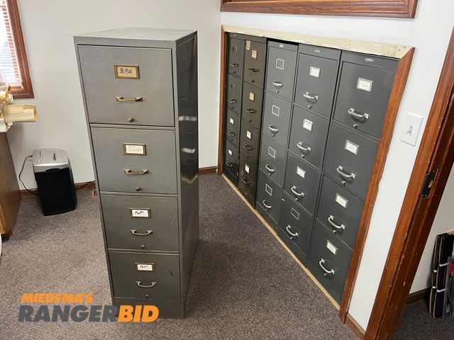 Lot 30-2795 - (6) 4 Drawer Filing Cabinets Metal Buyer is responsible for removal.