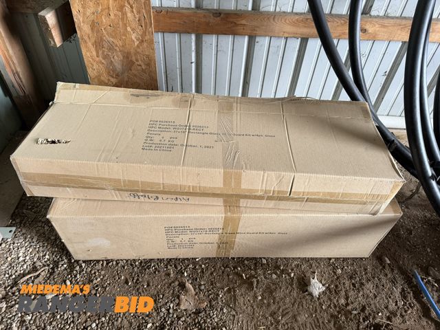 Lot 30-5745 - (4) boxes of 37" x 19" rectangle glass Winguard kits with 4-piece glass panels.