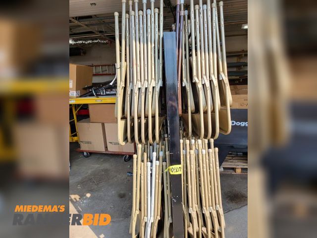 Lot 30-3850 - 70 Steel Chairs Lot includes approximately 70 chairs with rolling storage rack. Condition as is. Chairs were being used up until June 2024.