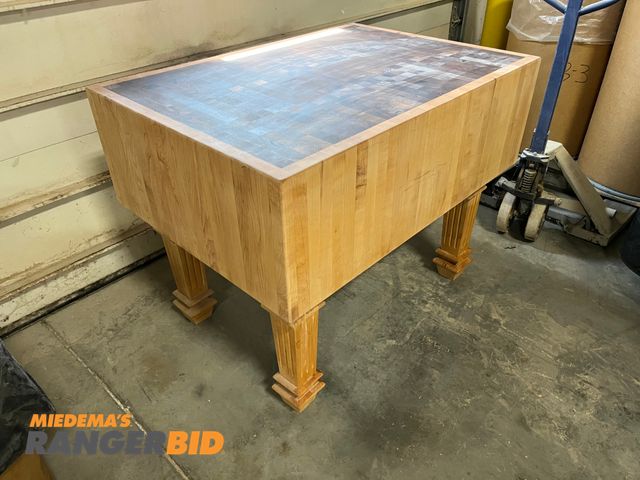 Lot 30-3845 - New McClure Tables Butcher Block Table Hard Maple with Walnut Center Custom made, new never used. Seller will load.