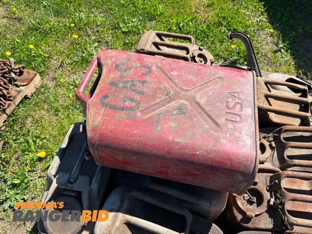 Lot 30-2215 - 14 Metal Gas Cans/ Hydraulic Canisters