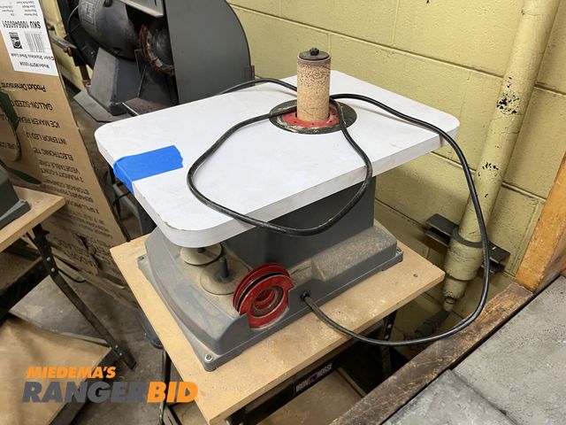 Lot 30-1084 - 2 Ryobi Oscillating Spindle Sanders with stands Electric Powered