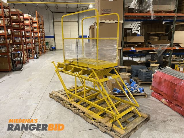 Lot 30-48 - P.W. Platforms Steel Crossover Stairs, 6-Steps, 60" High 24" Wide 49" Long Platform, 55" High 25" Wi...