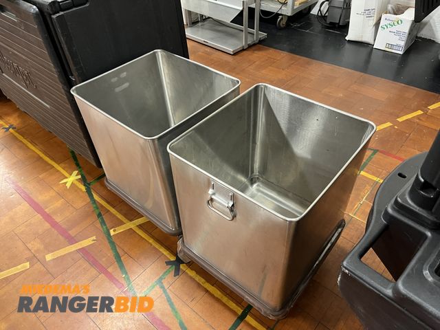 Lot 30-2060 - 2 Stainless Steel Tubs on Casters Municipality owned, buyer is responsible for removal.