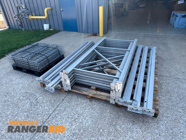 Lot 30-39 - LOT OF 8' Tall x 42" Deep Teardrop Pallet Racking, Crossbeams, Decking System.  (6) Uprights 42"D x ...