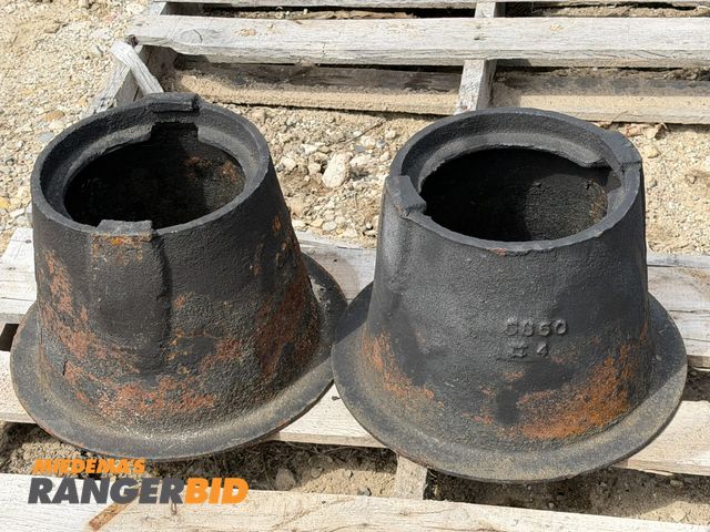 Lot 30-5812 - Lot of (2) approx. 6.5" diameter x 11 3/4" cast iron reducers.