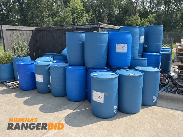 Lot 30-1607 - Approximately 45 Plastic 55 gallon drums (empty)