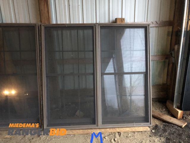 Lot 30-27M - 1 (1) set of two 3'x5' double hung windows.  Could be separated by removing middle sash.   Removed f...