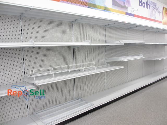 Lot 31-3059 - (9) 4' Sections of Peg Board &amp; Madix Shelving, 85"H x 26"W. Buyers Must Remove.