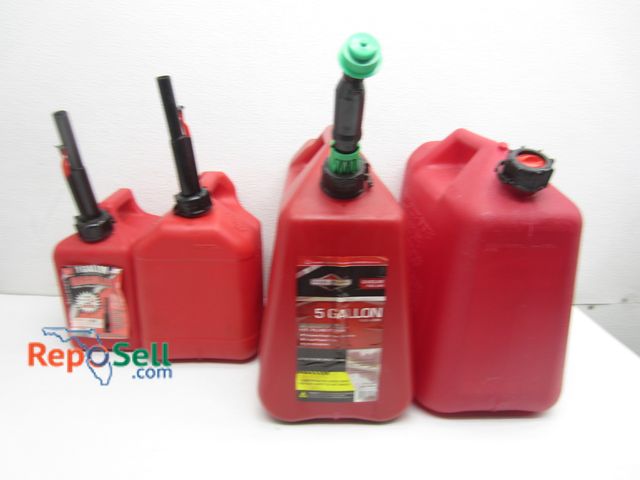 Lot 31-4127 - (4) Gas Cans: (2) 5 Gallon, (1) 2.5 Gallon And (1) 1 Gallon