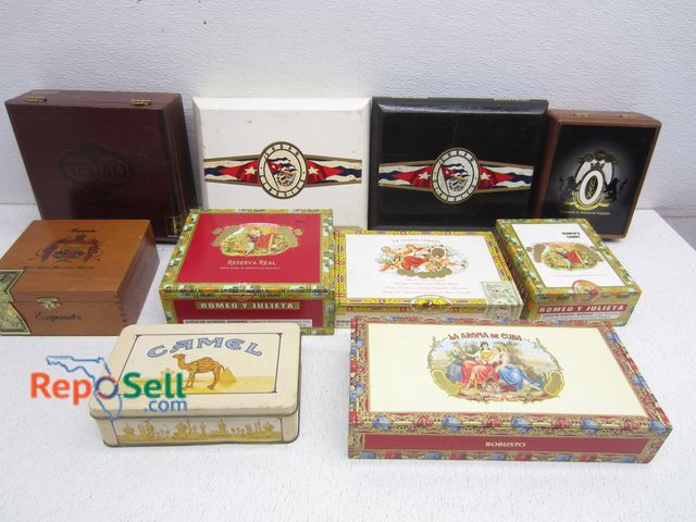 Lot 31-6157 - (9) Cigar Boxes and (1) Camel Tin