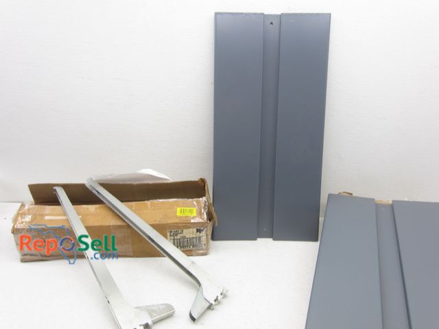 Lot 31-1452 - Box of Shelf Brackets and Box of Metal Panels