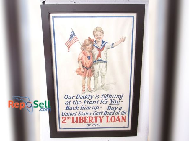 Lot 31-1015 - Framed War Bond Print Liberty Loan - 33" 23