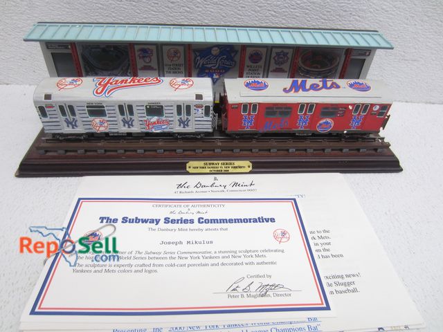 Lot 31-5227 - Danbury Mint Subway Series: Mets &amp; Yankees Subway Cars with COA