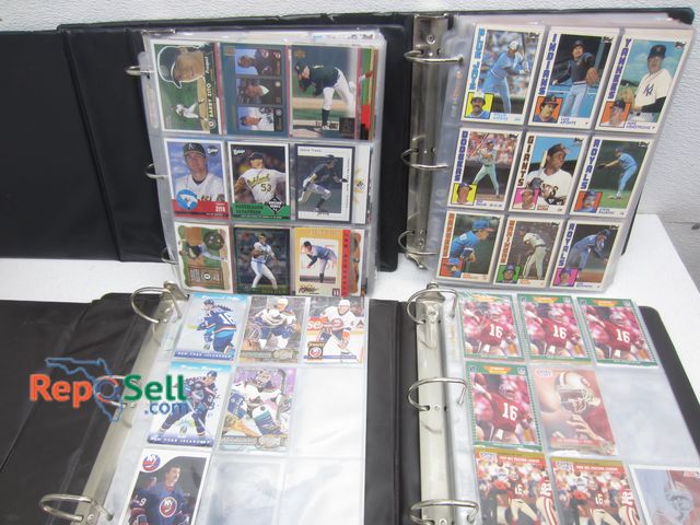 Lot 31-5237 - (4) Binders of Sports Cards: Baseball, Football, Hockey