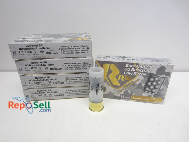 Lot 31-3368 - (25) Rds Buckshot 9P Low Recoil 12 Gauge Ammo
