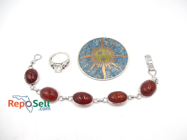 Lot 31-3032 - (3) .925 Jewelry Pieces, Ring Size 8 - 37.8g total