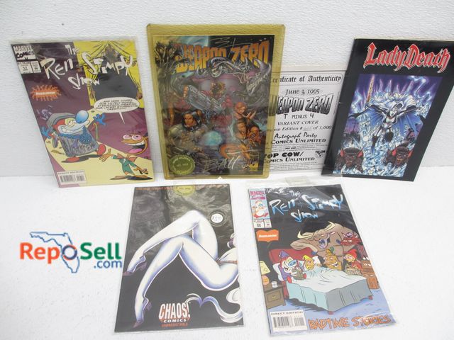 Lot 31-3244 - (5) 1990's Comics (some signed): Weapon Zero with COA &amp; Signed, etc.