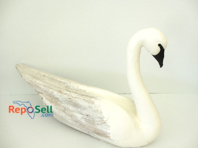 Lot 31-3004 - Wood Painted Signed Swan 28"L