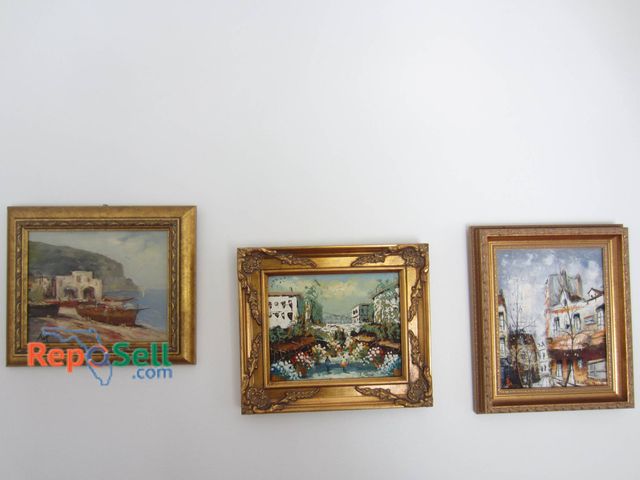Lot 31-9110 - Scenic And Architectural Themes In Ornate Gold Frames; Dimensions Provided In Photos.