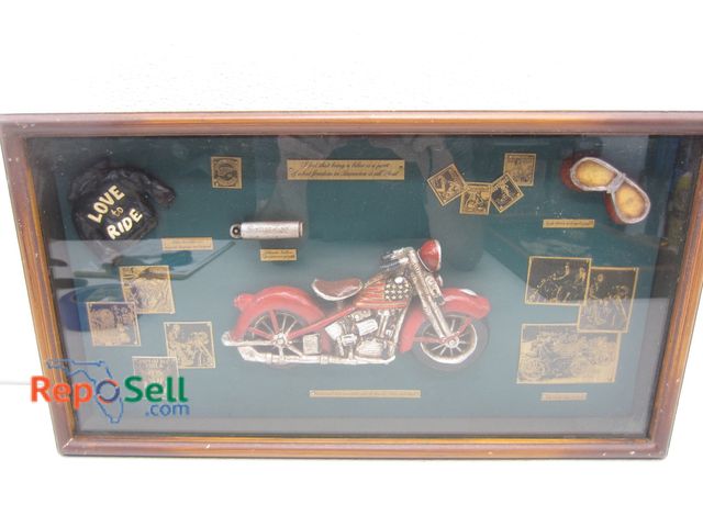 Lot 31-3329 - Motorcycle Shadow Box 21" x 11"