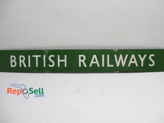 Lot 31-8066 - Metal &amp; Porcelain Sign - "British Railways", 53x6"