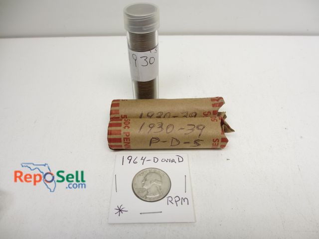 Lot 31-9017 - (150) 1930-39 P,D,S Cents and 1964 Dover D RPM Silver Quarter