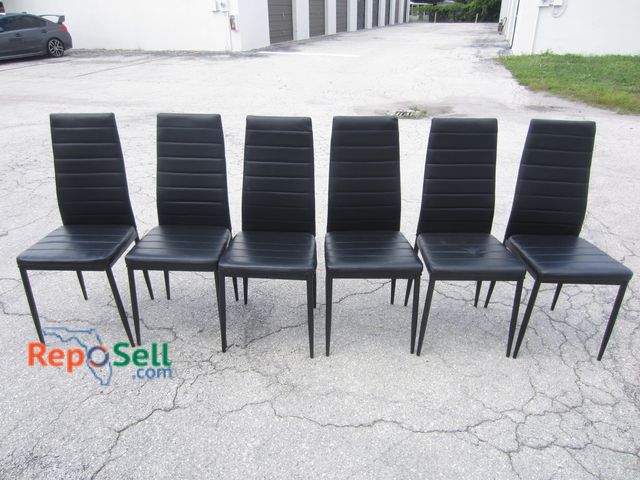 Lot 31-4562 - (6) Black (faux leather) Dining/Office Chairs - 39"H