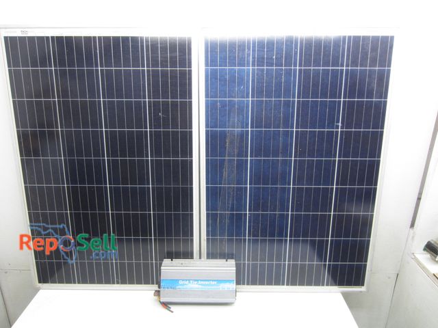 Lot 31-3536 - (2) Rich Solar Solar Panels 27"x40" With Grid Tie Micro 1000 Watt Inverter