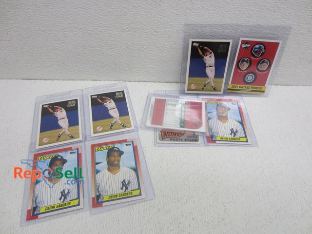 Lot 31-5239 - (9) High Grade Baseball Cards: Includes (3) Derek Jeter &amp; (3) Deion Sanders