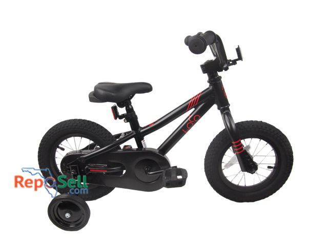 Lot 31-5402 - (2) New LocoCycles 12" Bicycles: Boy's Matte Black &amp; Girl's White