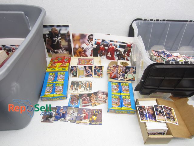 Lot 31-9050 - (2) Totes Of Various Sports Cards: Some Sealed, Signed Photos, Football, Basketball etc - No COA