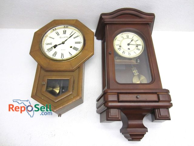Lot 31-9152 - (2) Wall Clocks: Montgomery Ward - Untested
