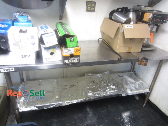 Lot 31-2054 B - 6'x2' Stainless Steel Table - TABLE ONLY/NO CONTENTS
