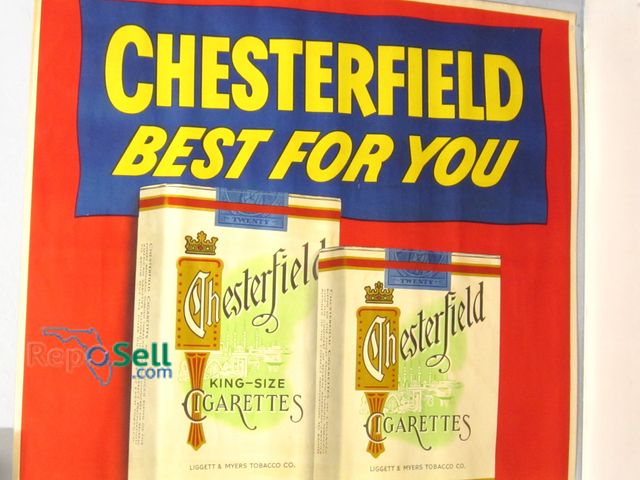 Lot 31-1139 - Chesterfield Cigarettes Canvas Banner 42" x 40"