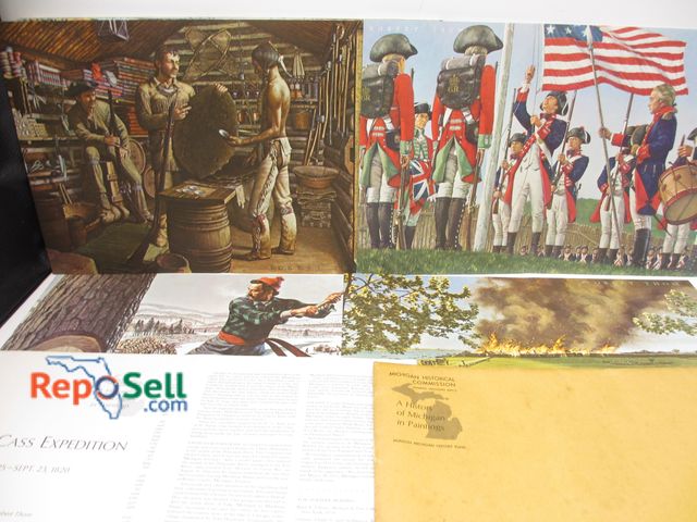 Lot 31-6042 - (21) Vintage "History of Michigan in Paintings" by Robert Thom in Original Envelope